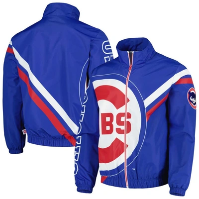 Mitchell & Ness Men's  Royal Atlanta Braves Exploded Logo Warm Up Full-zip Jacket