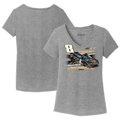 Nascar Richard Childress Racing Team Collection Heather Gray Kyle Busch 3chi Car Tri-blend V-neck T-shirt