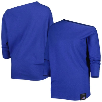 Kiya Tomlin Royal Buffalo Bills Twisted Tri-blend Asymmetrical 3/4-dolman Sleeve Sweatshirt
