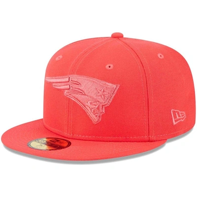 New Era Red New England Patriots Color Pack Brights 59fifty Fitted Hat