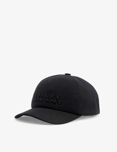Isabel Marant Tyron Logo-embroidered Cotton Baseball Cap In Black/black