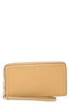 Marc Jacobs Leather Wristlet Continental Wallet In Iced Coffee