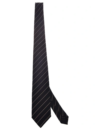 Tom Ford Striped Tie In Black