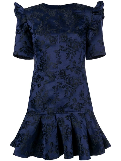 C/meo Collective C/meo Felted Floral Puff Sleeve Dress - Blue