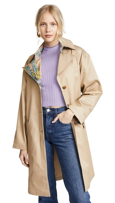 Sandy Liang Leesi Trench Coat In Trench/lavender