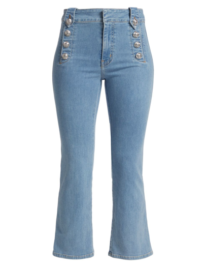 Derek Lam 10 Crosby Dressing Gownrtson High Rise Flare Jeans In Dover Light In Blue