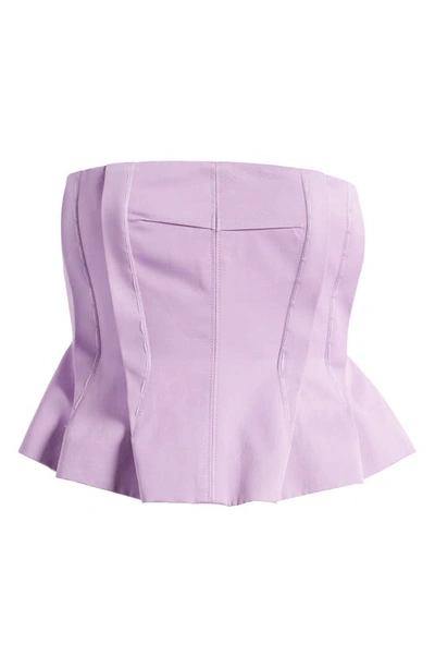 Nackiyé Maxim Pleated Bustier Top In Lilac