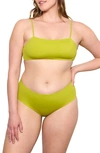 Dos Gardenias Leon The Balconette Bikini Top In Moss