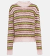 Marni Striped Mohair-blend Sweater In Pink