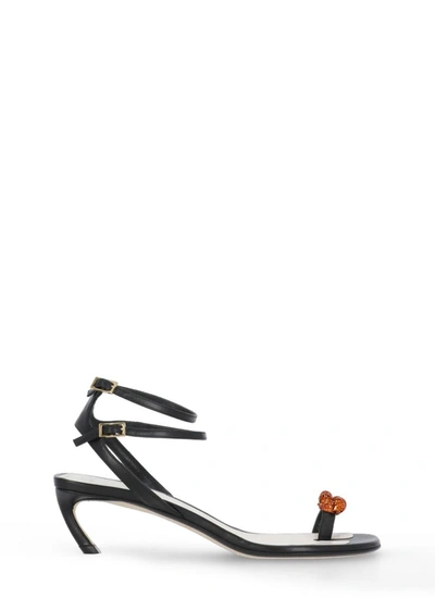 Lanvin Swing 55mm Knot-embellished Sandals In Black