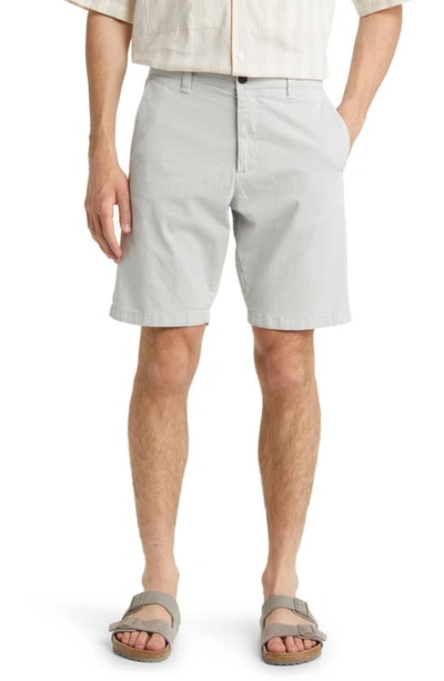Nn07 Crown 1005 Straight-leg Garment-dyed Stretch-cotton Twill Shorts In Gray