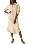 Faherty Laguna Linen Maxi Shirtdress In Multi