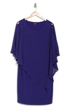 Sl Fashions Beaded Popover Dress In Iris