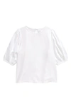 Nordstrom Kids' Puff Sleeve Top In White