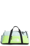 The North Face Bozer Water Repellent Duffel Bag In Skylight Blue/led Yellow/black