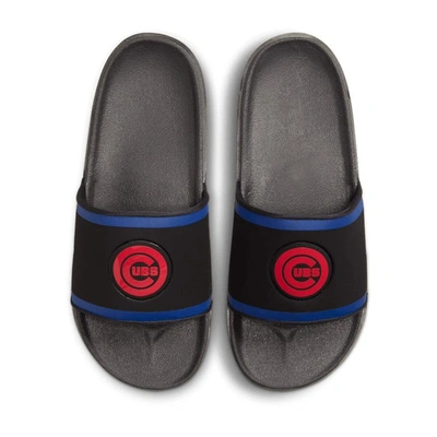 Nike Chicago Cubs Off-court Wordmark Slide Sandals In Black