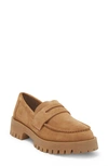 Steve Madden Lolo Penny Loafer In Tan Suede