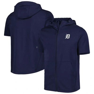 Levelwear Navy Detroit Tigers Recruit Full-zip Short Sleeve Hoodie