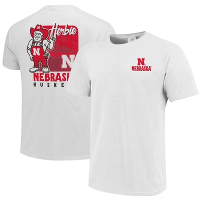 Image One White Nebraska Huskers Herbie Mascot T-shirt