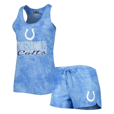 Concepts Sport Royal Indianapolis Colts Billboard Scoop Neck Racerback Tank And Shorts Sleep Set