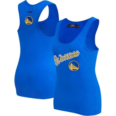 Pro Standard Royal Golden State Warriors Script Tank Top