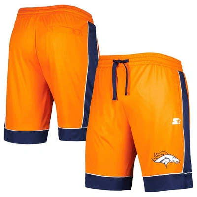 Starter G-iii Sports By Carl Banks Orange/navy Denver Broncos Fan Favorite Fashion Shorts