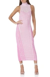 Afrm Serenity Sleeveless Turtleneck Midi Dress In Pink Rope