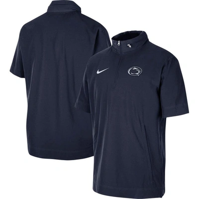 Nike Navy Penn State Nittany Lions Coaches Quarter-zip Short Sleeve Jacket