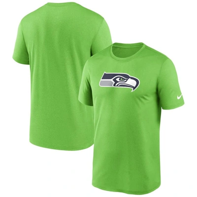 Nike Neon Green Seattle Seahawks Legend Logo Performance T-shirt
