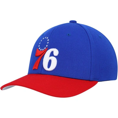 Mitchell & Ness Men's  Royal, Red Philadelphia 76ers Mvp Team Two-tone 2.0 Stretch-snapback Hat In Royal,red