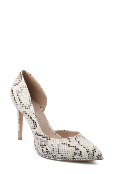 Bcbgeneration Harnoy Half D'orsay Pointed Toe Pump In Ivory Snake