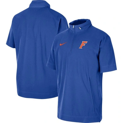 Nike Royal Florida Gators Coaches Half-zip Short Sleeve Jacket