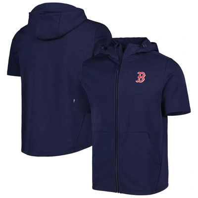Levelwear Navy Boston Red Sox Recruit Full-zip Short Sleeve Hoodie