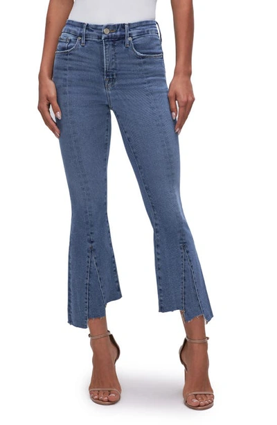 Good American Good Legs Chew Hem Crop Mini Bootcut Jeans In Blue