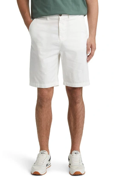 North Sails Flat Front Stretch Cotton Shorts In White