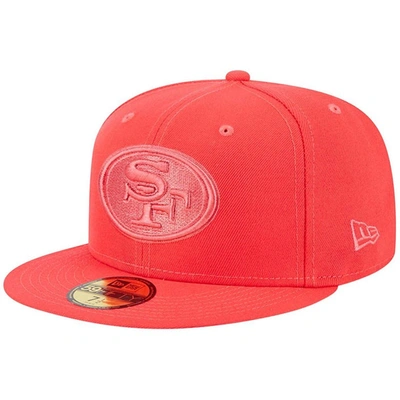 New Era Scarlet San Francisco 49ers Color Pack Brights 59fifty Fitted Hat In Red