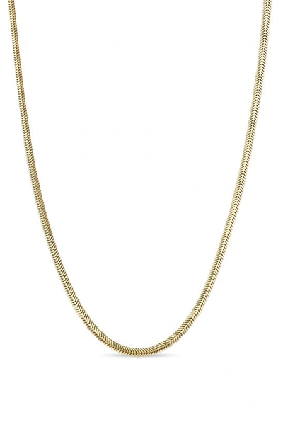 Zoë Chicco 14k Gold Flat Snake Chain Necklace In 14k Yellow Gold