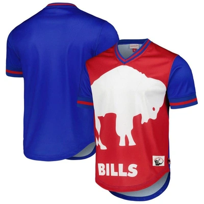 Mitchell & Ness Royal Buffalo Bills Jumbotron 3.0 Mesh V-neck T-shirt