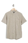 Hurley One & Only Short Sleeve Stretch Cotton Button-down Shirt In Olive