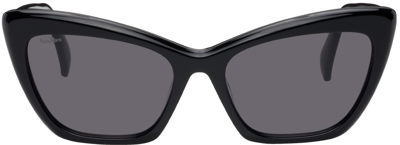 Max Mara Black Cat-eye Sunglasses In Shiny Black/smoke