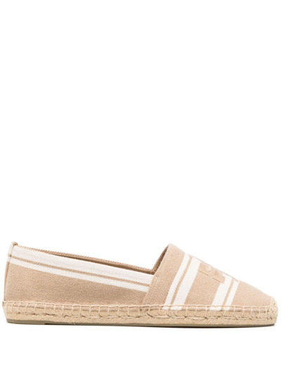 Tory Burch Logo Jacquard Espadrille Flat In Brown