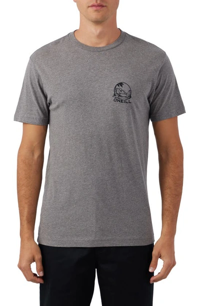 O'neill Chunk Graphic T-shirt In Heather Grey