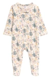 Nordstrom Babies' Print Cotton Footie In Pink Morganite Unicorn Forest