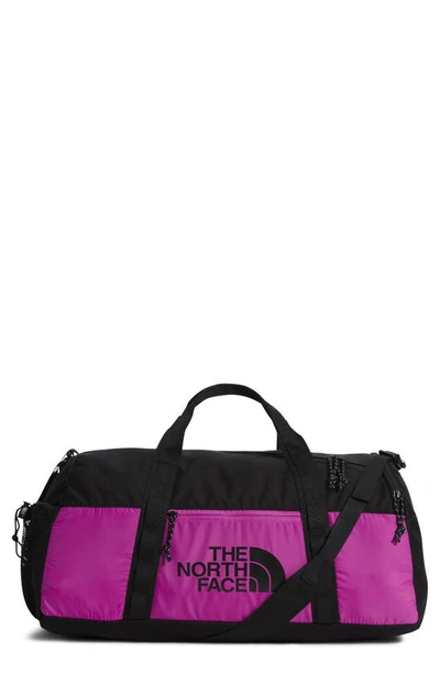 The North Face Bozer Water Repellent Duffel Bag In Pink Cactus Flower/black
