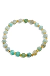 Savvy Cie Jewels Amazonite Bead Stretch Bracelet In Green