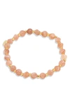 Savvy Cie Jewels Amazonite Bead Stretch Bracelet In Pink