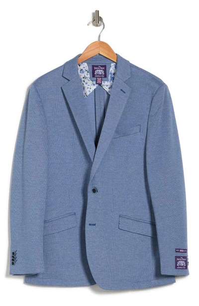 Savile Row Co Textured Neat Knit Sport Coat In Blue
