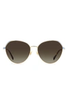 Kate Spade Octavia 59mm Gradient Round Sunglasses In Gold Blue/ Brown Gradient