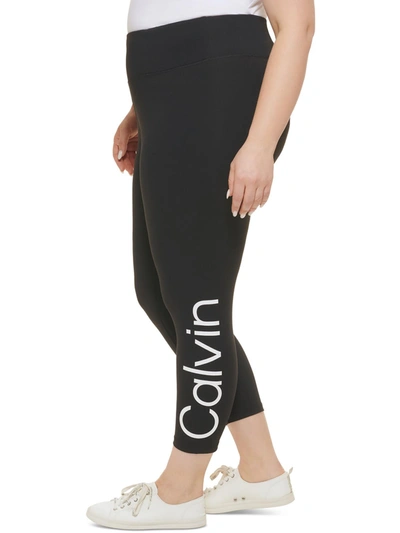 Calvin Klein Performance Plus Womens High Waist Knit Leggings In Multi