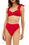 Beach Riot Blair Underwire Bikini Top In Red Terry